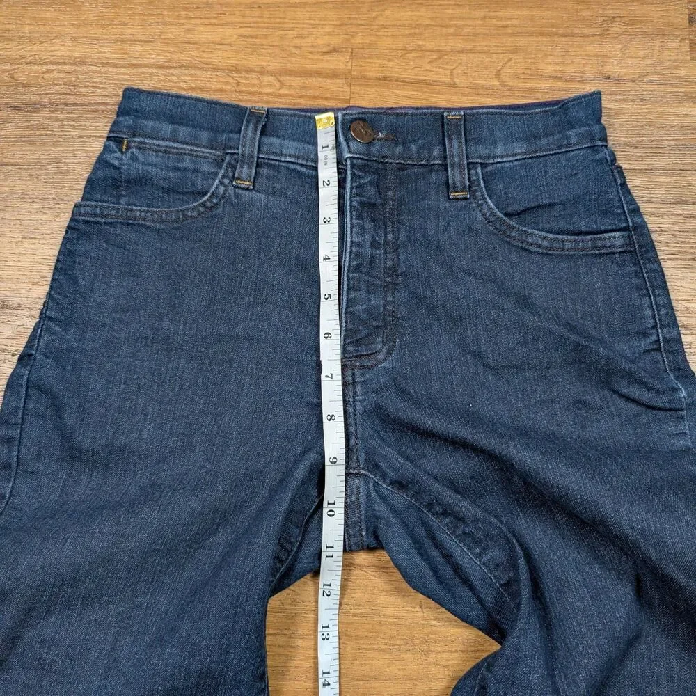 NYDJ Marilyn Straight Jeans Women's 2P Petite Dark Wash Stretch Lift Tuck
